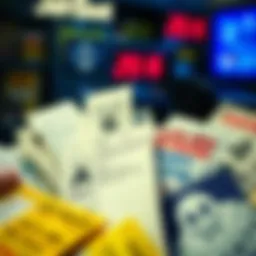 Different lottery tickets displayed creatively